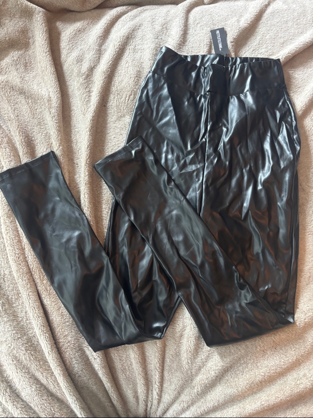 PrettyLittleThing Black Faux Leather Skinny Pants